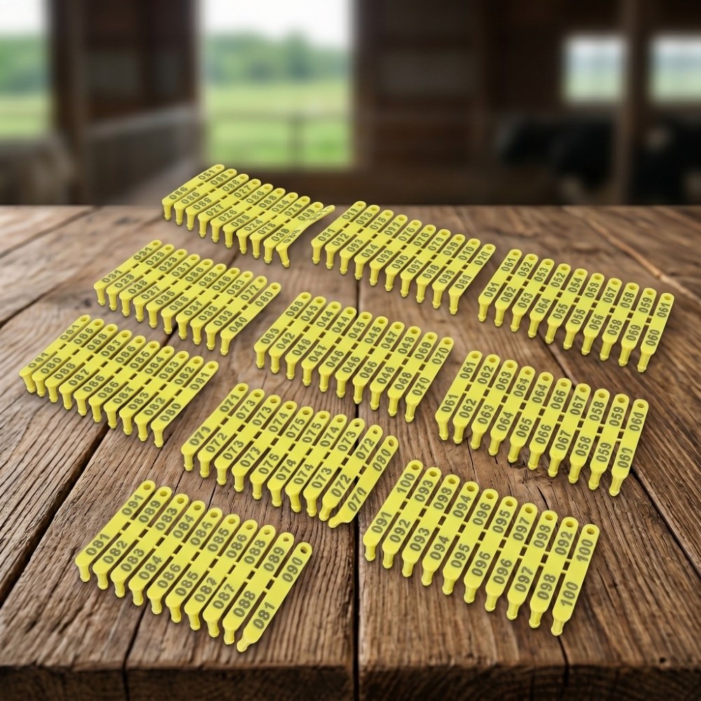 Livestock Ear Tag - 100Pcs Number 001-100 Livestock Ear Tags