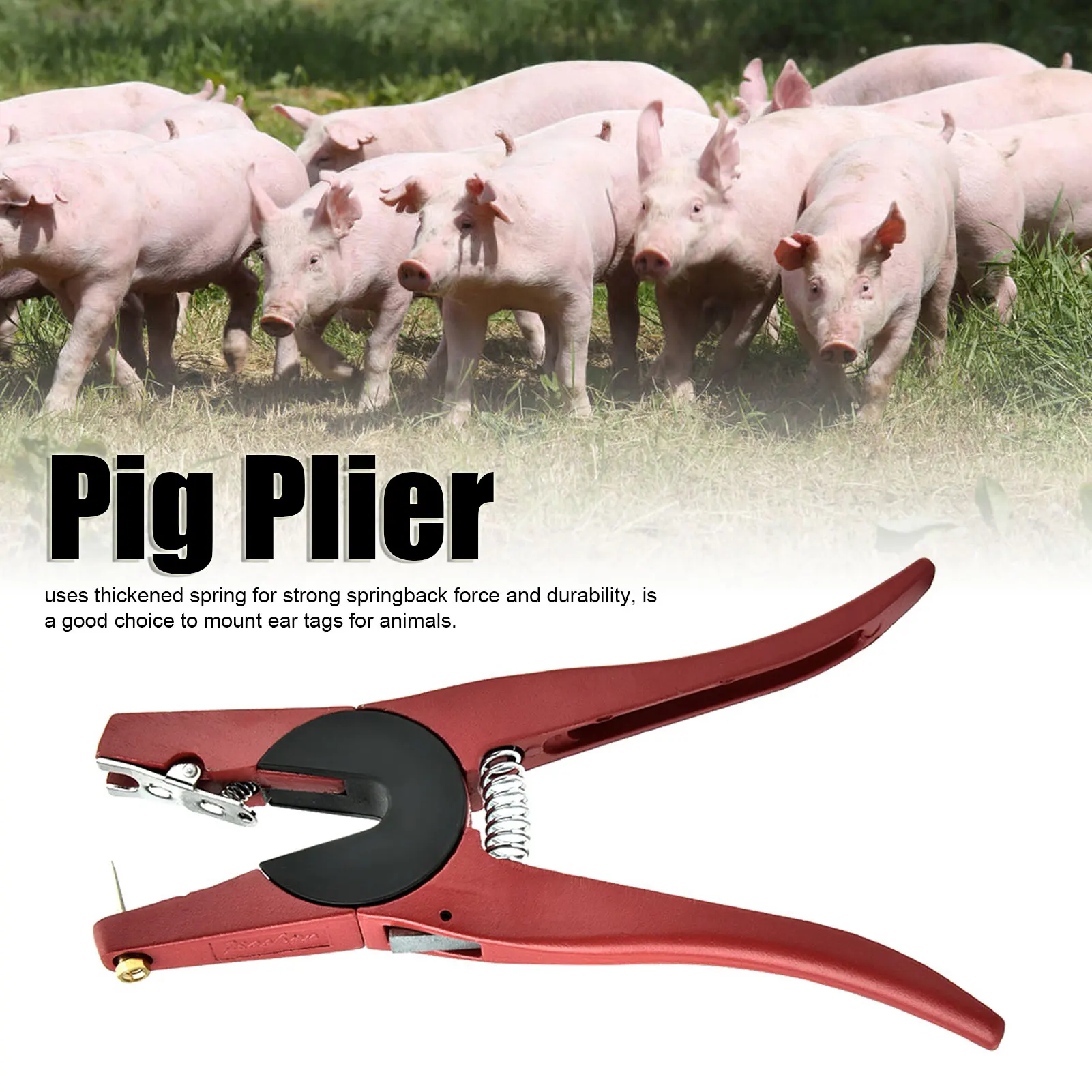 Livestock Ear Tag - Red Alloy Ear Tag Plier for