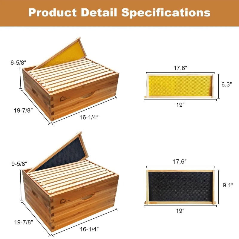 10-Frame Complete Beehive Kit, - Beehive Frame Wax ulasan dan harga