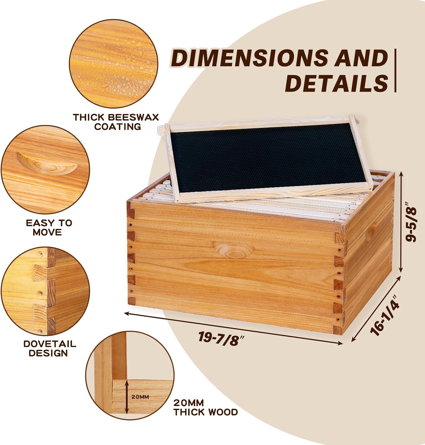 10-Frame Langstroth Bee Hive C - Beehive Frame Wax ulasan dan harga