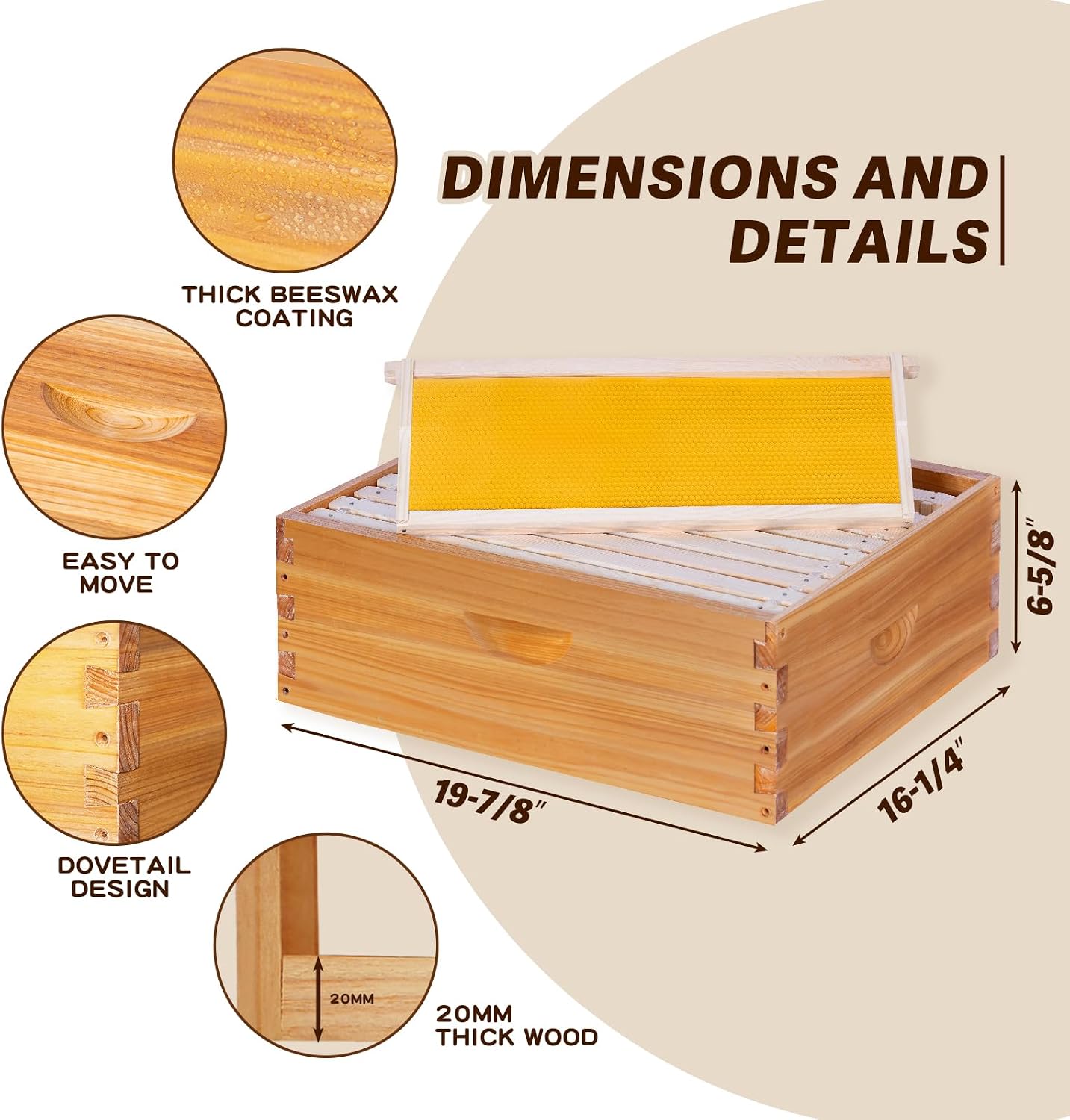 10-Frame Langstroth Bee Hive C - Beehive Frame Wax ulasan dan harga