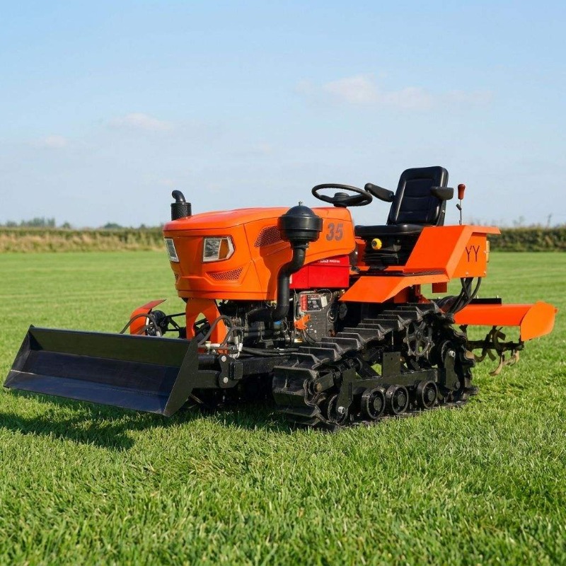 Crawler 4WD Rotary Tiller 35HP - Farming Agriculture Equipment ulasan dan harga