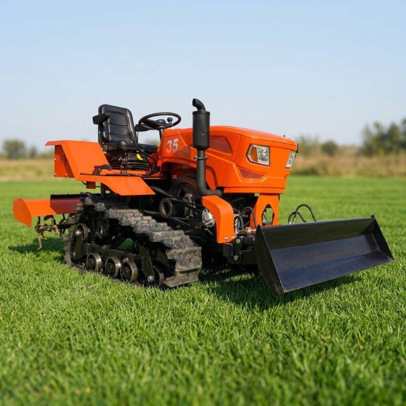 Crawler 4WD Rotary Tiller 35HP - Farming Agriculture Equipment ulasan dan harga